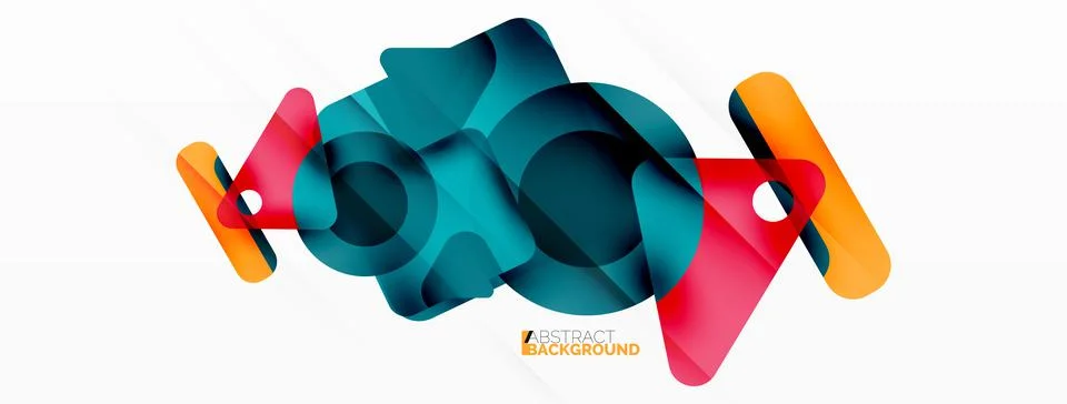 Primitive geometric shapes - line, triangle, square and circle composition 库存插图