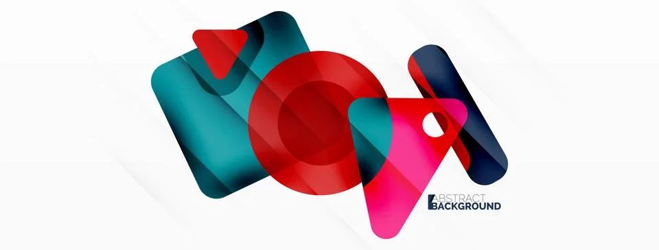 Primitive geometric shapes - line, triangle, square and circle composition Stock Illustration