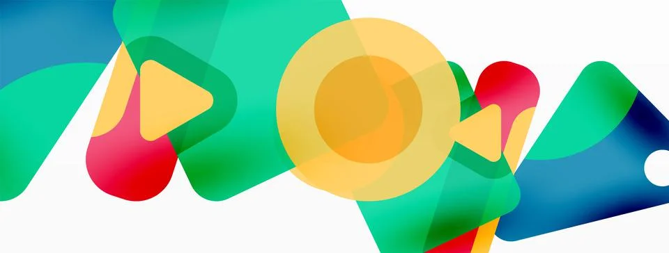 Primitive geometric shapes - line, triangle, square and circle composition イラスト素材