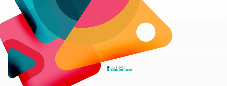 Primitive geometric shapes - line, triangle, square and circle composition Stock Illustration