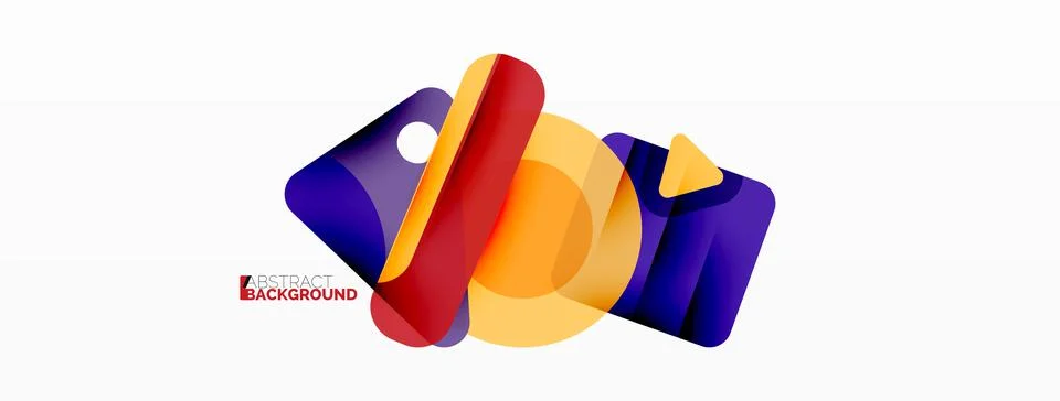 Primitive geometric shapes - line, triangle, square and circle composition Stock Illustration