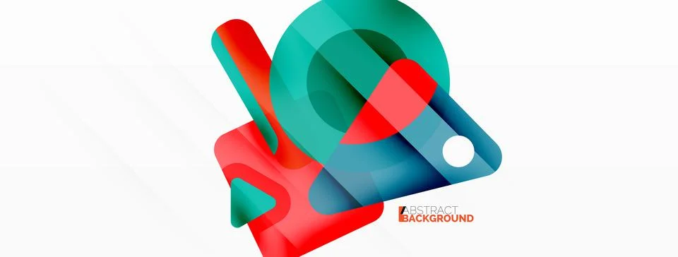 Primitive geometric shapes - line, triangle, square and circle composition Stock Illustration