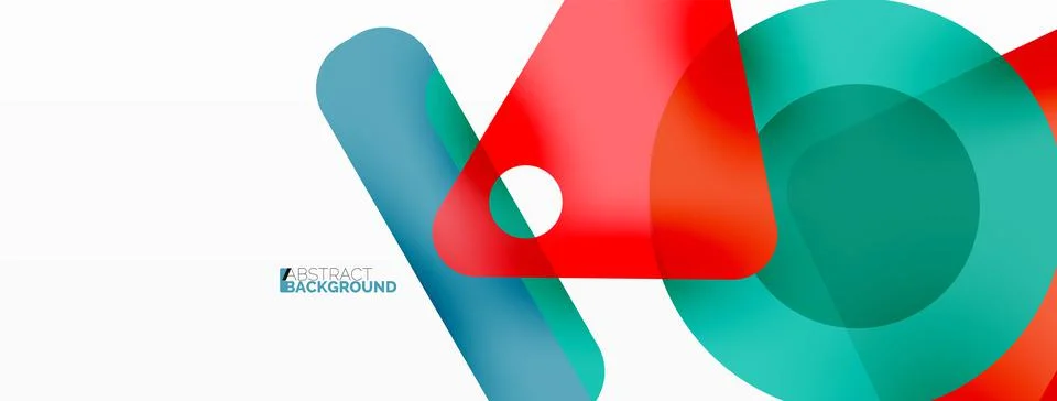 Primitive geometric shapes - line, triangle, square and circle composition Stock Illustration