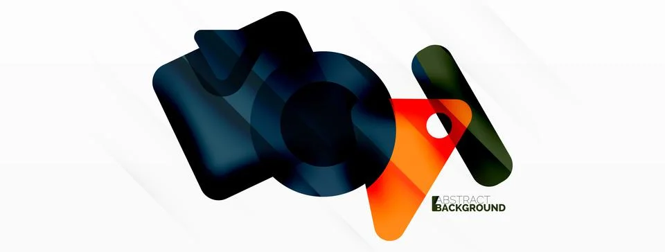 Primitive geometric shapes - line, triangle, square and circle composition Stock Illustration