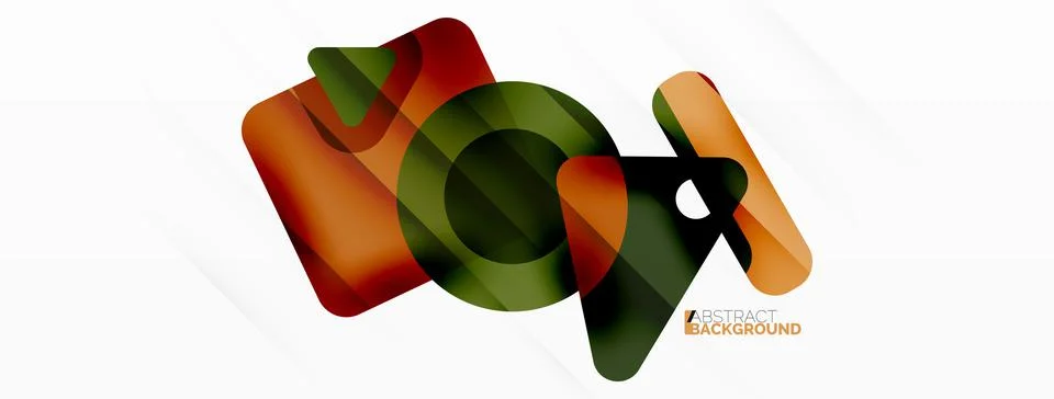 Primitive geometric shapes - line, triangle, square and circle composition Stock Illustration