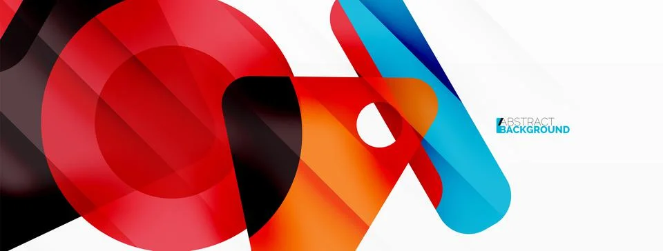 Primitive geometric shapes - line, triangle, square and circle composition Stock Illustration