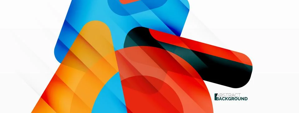 Primitive geometric shapes - line, triangle, square and circle composition Stock Illustration