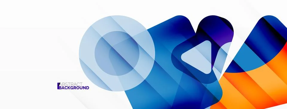 Primitive geometric shapes - line, triangle, square and circle composition Stock Illustration