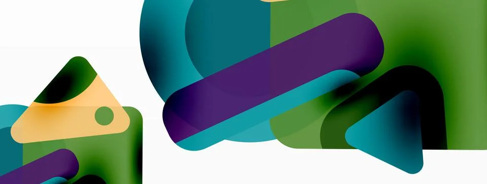 Primitive geometric shapes - line, triangle, square and circle composition 库存插图