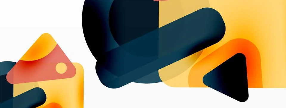 Primitive geometric shapes - line, triangle, square and circle composition Stock Illustration