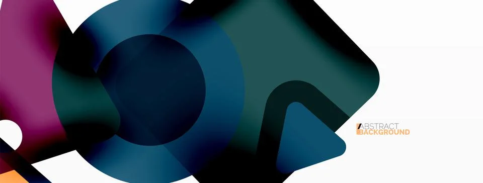 Primitive geometric shapes - line, triangle, square and circle composition Stock Illustration