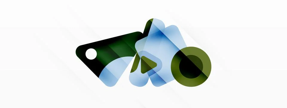 Primitive geometric shapes - line, triangle, square and circle composition Stock Illustration
