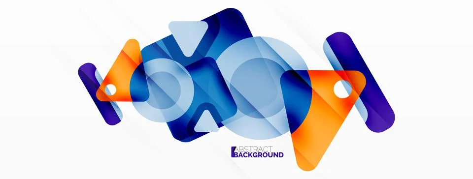 Primitive geometric shapes - line, triangle, square and circle composition Stock Illustration
