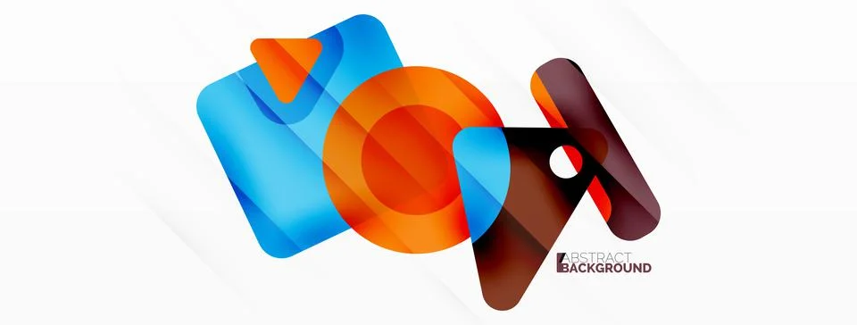 Primitive geometric shapes - line, triangle, square and circle composition Stock Illustration