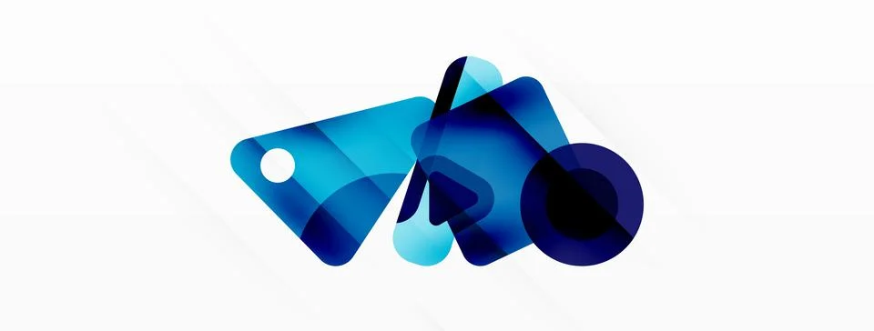 Primitive geometric shapes - line, triangle, square and circle composition Stock Illustration