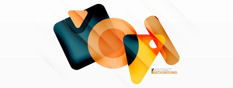 Primitive geometric shapes - line, triangle, square and circle composition Stock Illustration