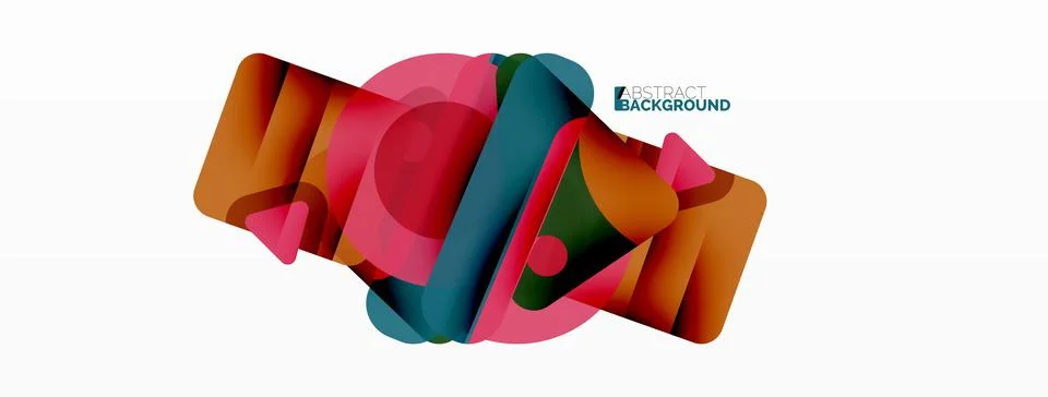 Primitive geometric shapes - line, triangle, square and circle composition Stock Illustration
