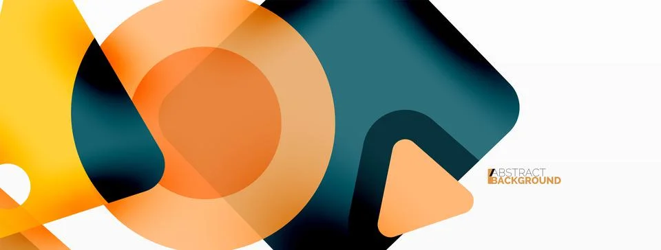 Primitive geometric shapes - line, triangle, square and circle composition Stock Illustration