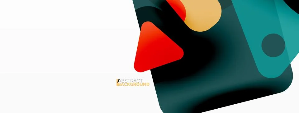 Primitive geometric shapes - line, triangle, square and circle composition Stock Illustration