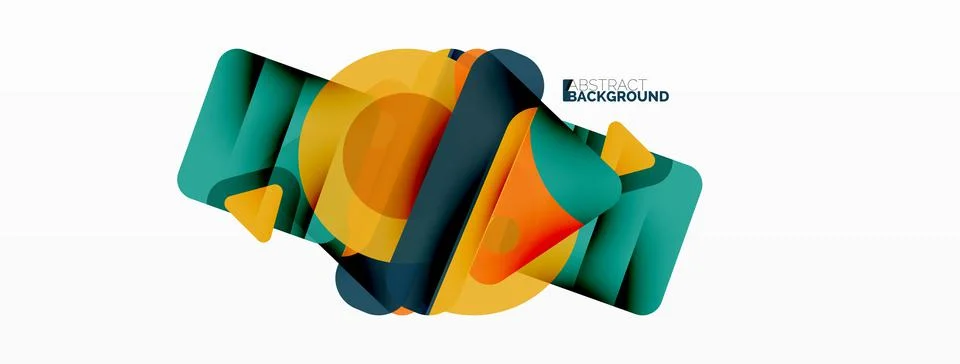 Primitive geometric shapes - line, triangle, square and circle composition Stock Illustration