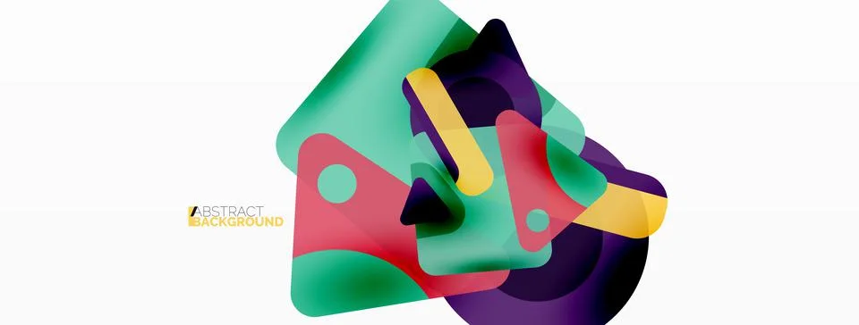 Primitive geometric shapes - line, triangle, square and circle composition Stock Illustration