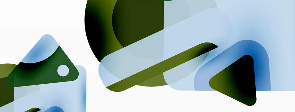 Primitive geometric shapes - line, triangle, square and circle composition Stock Illustration