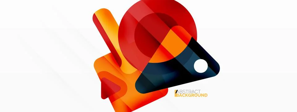 Primitive geometric shapes - line, triangle, square and circle composition Stock Illustration