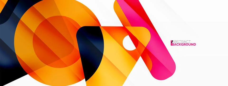 Primitive geometric shapes - line, triangle, square and circle composition Stock Illustration