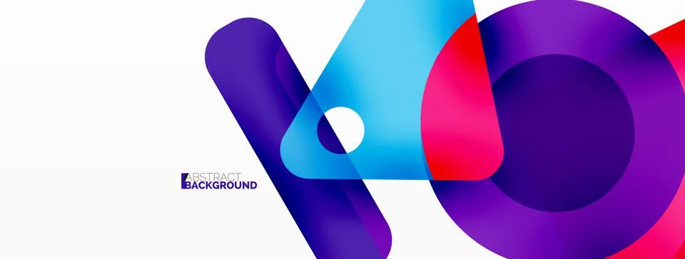 Primitive geometric shapes - line, triangle, square and circle composition 库存插图