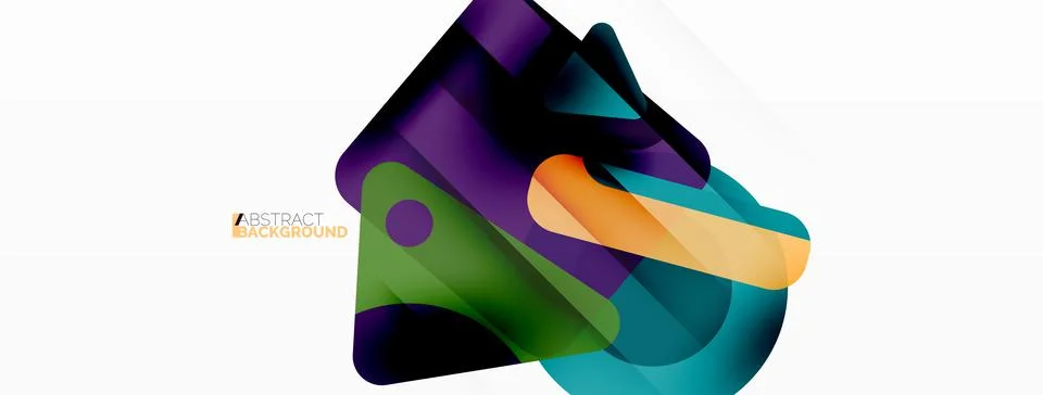 Primitive geometric shapes - line, triangle, square and circle composition Stock Illustration