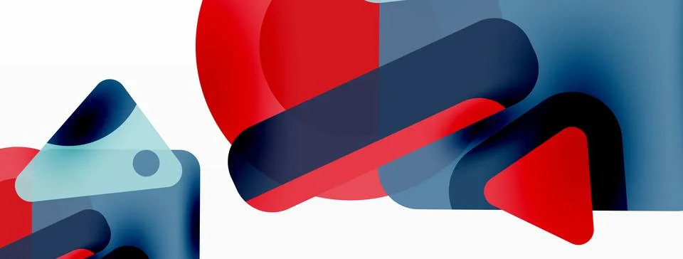 Primitive geometric shapes - line, triangle, square and circle composition 库存插图