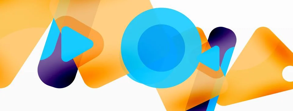 Primitive geometric shapes - line, triangle, square and circle composition Stock Illustration