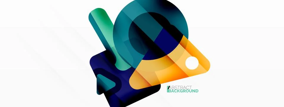 Primitive geometric shapes - line, triangle, square and circle composition Stock Illustration