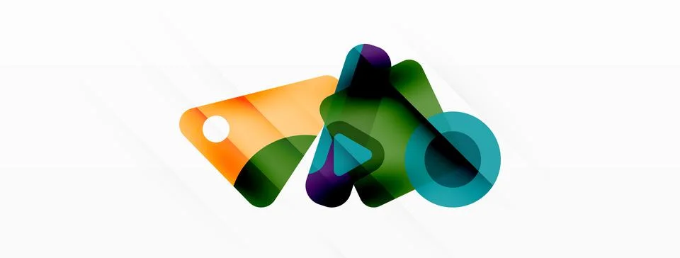 Primitive geometric shapes - line, triangle, square and circle composition イラスト素材