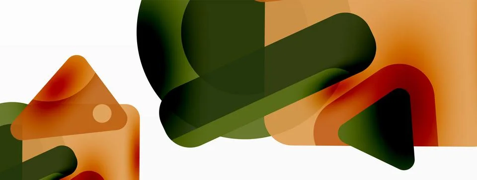 Primitive geometric shapes - line, triangle, square and circle composition Stock Illustration