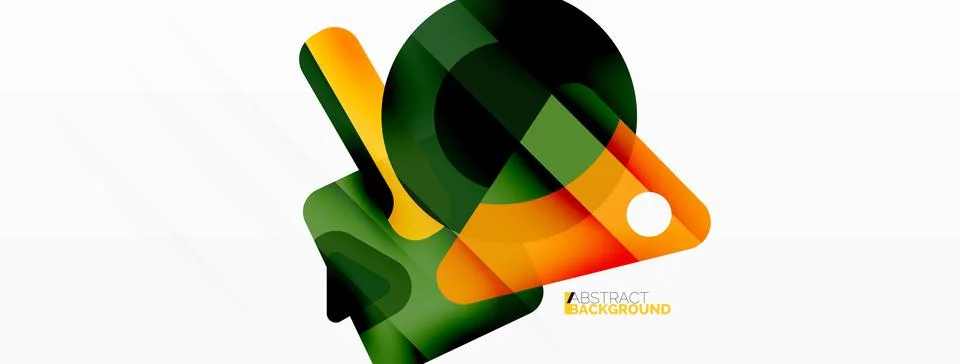 Primitive geometric shapes - line, triangle, square and circle composition Stock Illustration