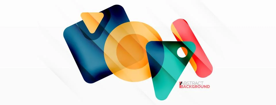 Primitive geometric shapes - line, triangle, square and circle composition Stock Illustration