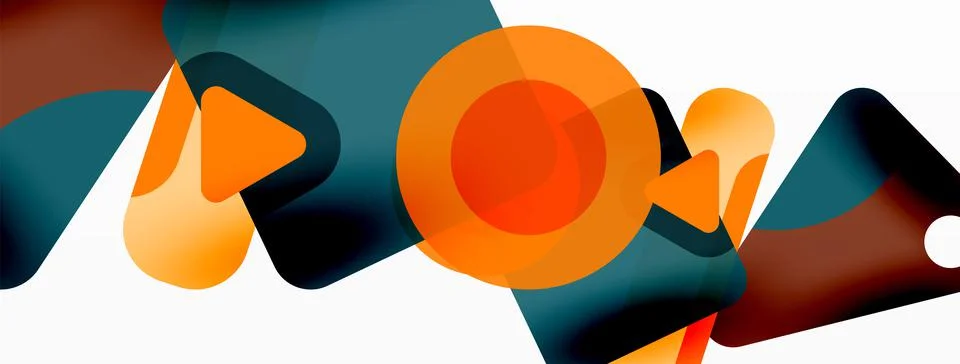 Primitive geometric shapes - line, triangle, square and circle composition Illustrazione stock