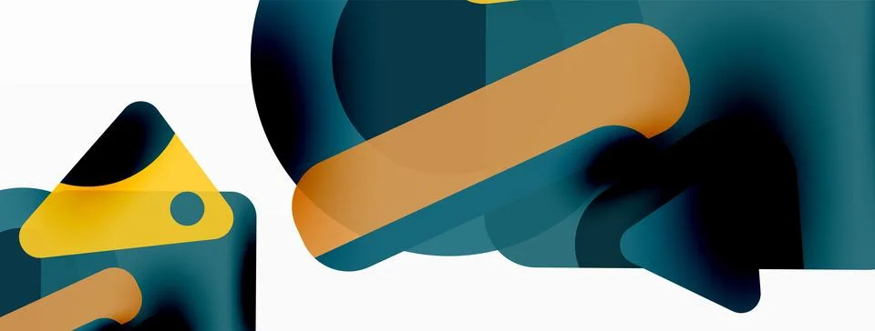 Primitive geometric shapes - line, triangle, square and circle composition Stock Illustration