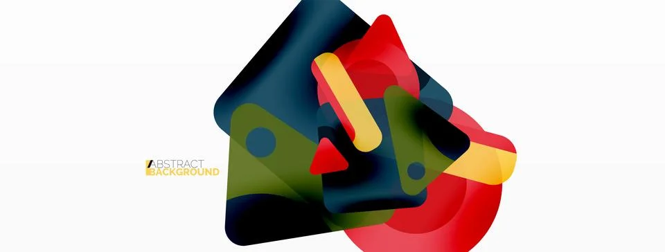 Primitive geometric shapes - line, triangle, square and circle composition 库存插图
