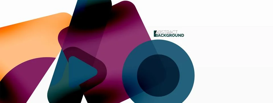 Primitive geometric shapes - line, triangle, square and circle composition Stock Illustration