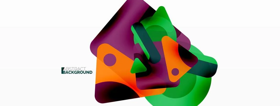 Primitive geometric shapes - line, triangle, square and circle composition Stock Illustration