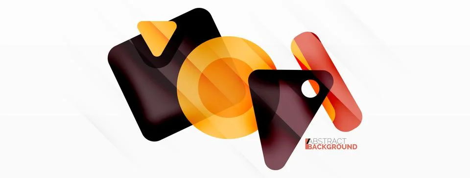 Primitive geometric shapes - line, triangle, square and circle composition Stock Illustration