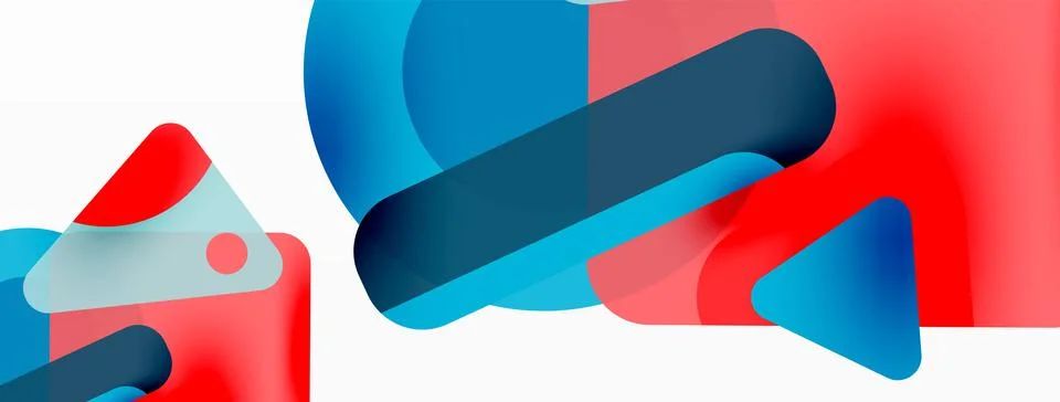 Primitive geometric shapes - line, triangle, square and circle composition イラスト素材