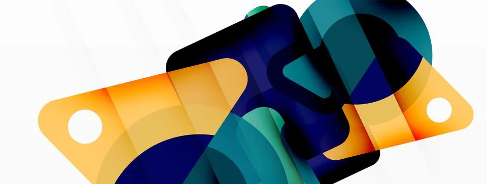 Primitive geometric shapes - line, triangle, square and circle composition イラスト素材