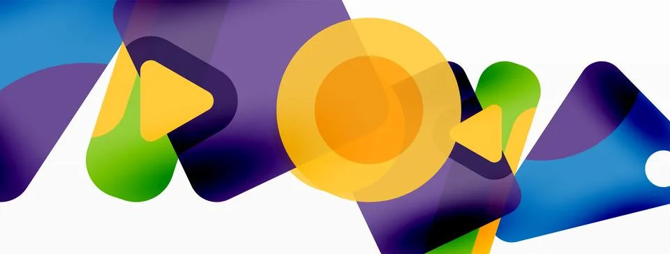 Primitive geometric shapes - line, triangle, square and circle composition 库存插图