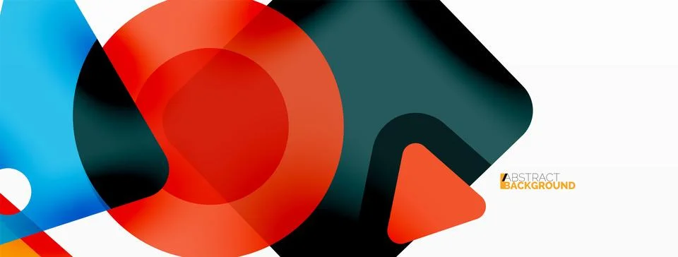 Primitive geometric shapes - line, triangle, square and circle composition Stock Illustration