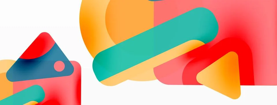 Primitive geometric shapes - line, triangle, square and circle composition 库存插图