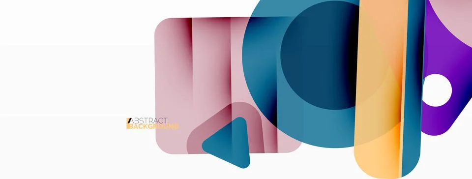 Primitive geometric shapes - line, triangle, square and circle composition Stock Illustration