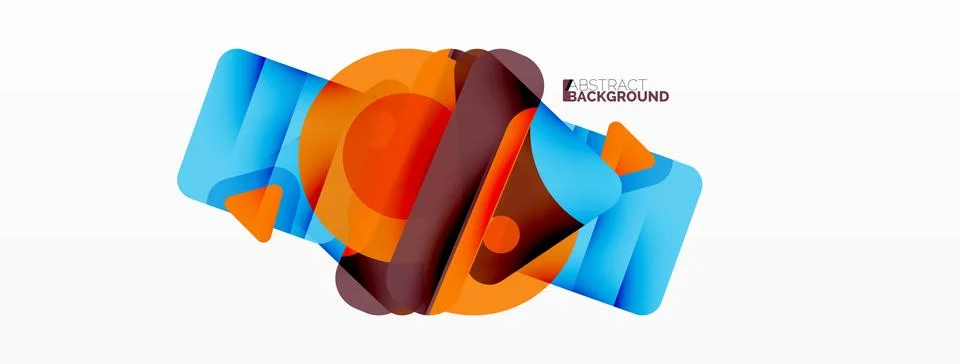 Primitive geometric shapes - line, triangle, square and circle composition Stock Illustration